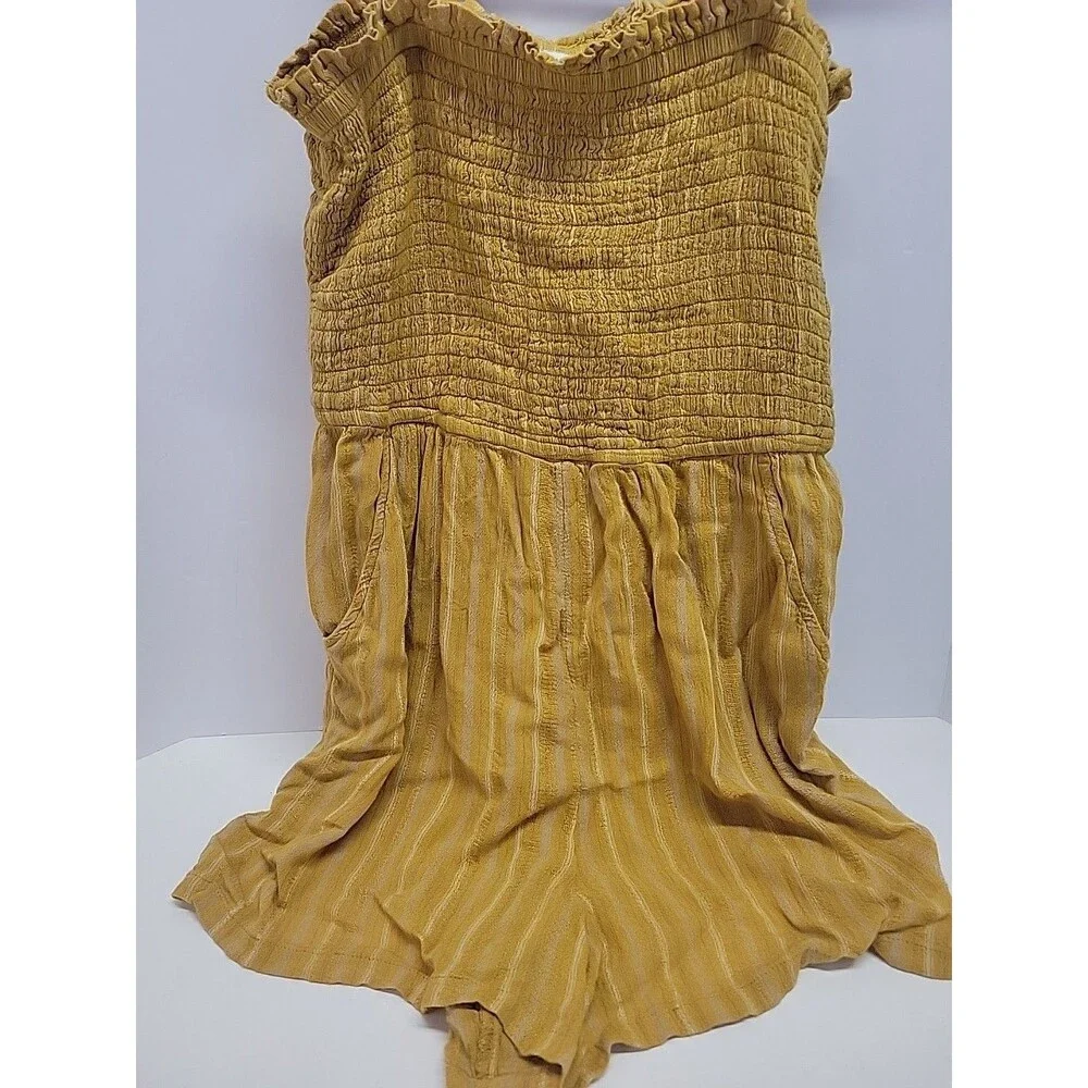 American Eagle Outfitters Linen Summer‎ Beach Striped Halter Romper Sz M